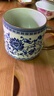 青花汝窑茶杯水杯陶瓷带盖茶水分离可定制送礼家用高档办公马克杯 汝窑青花-办公杯 实拍图