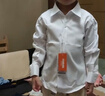 罗蒙儿童白衬衫男童女童长袖小学生表演校园服饰 白色 110 实拍图
