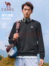 骆驼（CAMEL）长袖圆领套头卫衣男宽松休闲运动打底衫 J13CAYL6063 幻影黑 XXL 实拍图