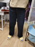马登丹宁日系蓝色水洗牛仔宽松长裤休闲工装香蕉大码镰刀裤秋女 牛仔蓝 L 实拍图