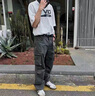 POUM男装夏季长裤子男款潮牌2026新款美式工装裤男宽松直筒休闲裤男士 SM-DS19深灰色 XL 【120-140斤】 码偏小建议拍大一码 实拍图