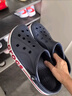 卡骆驰（CROCS）洞洞鞋贝雅卡骆班轻便耐磨一脚蹬休闲鞋|205089 黑色/白色-066 45 (290mm) 实拍图