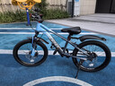凤凰山地自行车男女变速山地车碟刹青少年儿童自行车学生单车 星际 蓝灰【单速+辐条轮】 20寸【适合125-160cm】 实拍图