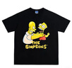 THE SIMPSONS辛普森一家卡通印花麂皮绒男女宽松圆领情侣短袖T恤 黑色 L （175/92A) 实拍图
