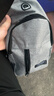 【运动胸包】跑步包男休闲斜挎包手机包防泼水健身包男女通用 灰色 实拍图