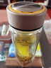 富光 男女士双层玻璃杯 高硼硅玻璃304茶隔水杯子 带茶隔泡茶杯500ml 实拍图