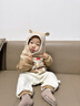 BabyWatch婴儿帽子秋冬宝宝新生儿外出帽子婴幼儿保暖防风护耳帽加厚摇粒绒 小熊帽-米色【A类标准丨围脖一体帽】 0-3周岁 实拍图