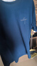回力（Warrior）纯棉t恤男夏季新款重磅运动上衣男士潮流短袖宽松体恤 藏青  L 实拍图