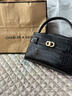 CHARLES&KEITH鳄鱼纹凯莉包手提斜挎婚包包女包生日礼物CK2-50270880-1 Black黑色 S 实拍图