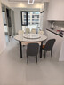 丰舍 餐桌 可变圆桌伸缩折叠实木岩板餐桌椅组合现代轻奢餐桌餐厅饭桌 黑白色-雪山白岩板-101皮椅 【1.5米】 一桌10椅 实拍图