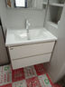 浪鲸浴室柜洗手盆柜组合陶瓷一体盆奶油风卫生间洗脸盆柜组合洗漱台 珍珠白|美妆镜柜70cm 实拍图