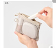 无印良品（MUJI）再生聚酯纤维 双拉链包收纳袋 居家旅行数据线小收纳包便携零钱包 米色/M/长19*宽13.5cm 实拍图