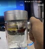 富光双层玻璃杯商务泡茶杯子大容量耐热办公水杯过滤带把银色320ml 实拍图