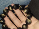 石玥珠宝精品16mm金沙天然黑曜石手串佛珠本命年转运珠水晶手链男女士款 实拍图