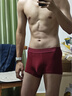 海澜之家（HLA）男士内裤男纯棉10A抗菌四季通用男生平角短裤头冰丝莫代尔内裤衩 升级款-大红/大红/大红 3条 L /170(体重110-130斤) 实拍图
