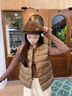 花田衣亩90%白鹅绒服马甲女2025新款秋冬季中式大衣内搭立领羽绒短款背心 咖啡 90%鹅绒马甲 M 推荐体重（100-115斤） 实拍图