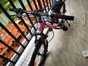 凤凰儿童山地自行车5-8-12-18岁青少年男女孩碟刹减震变速18寸粉色 实拍图