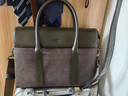 铂派男士手提包商务公文包奢侈高端总裁包真皮男包电脑包生日礼物 小号灰-配肩带-可放14英寸笔记本 公文包 实拍图