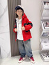 卡兔蓝猫童装男童加绒加厚外套秋冬新款儿童棉衣中长款韩版男孩保暖棉服潮 红色 130 实拍图