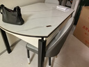 丰舍 餐桌 可变圆桌伸缩折叠实木岩板餐桌椅组合现代轻奢餐桌餐厅饭桌 黑白色-雪山白岩板-101皮椅 【1.35米】 一桌4椅 实拍图
