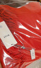 鄂尔多斯1980秋冬山羊绒保暖流苏羊绒水纹围巾180cm*30cm 红-25 均码 实拍图