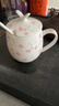 后海杯子陶瓷杯女马克杯带盖带勺子家用喝水杯骨瓷早餐杯咖啡杯少女心 胖胖杯-小碎花400ML【可微波】 实拍图
