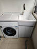 陌利蜂窝铝阳台洗衣柜组合一体台盆洗水衣池槽带搓板浴室滚筒伴侣定制 95CM左盆肤感白赠全套配件 实拍图