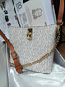MK轻奢包包女包新款单肩包百搭水桶包女士情人节生日礼物送女友老婆 白色（礼盒装） 实拍图