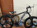EG7山地自行车成人学生变速越野单车双减震赛车26寸青少年男女 三刀【升级减震 超强承重】黑白 26寸21速【适合：160-180CM】 实拍图