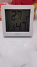 得力(deli)室内温湿度表 LCD 电子温湿度计老人生日礼品儿童礼物带闹钟功能 婴儿房办公用品 白色8813 实拍图