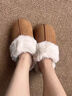 原沐初保暖厚底棉拖鞋女室内外穿棉鞋居家耐磨加厚孕妇月子鞋雪地靴 摩卡棕 42-43 【适合41-42】 实拍图
