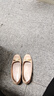 ZHR浅口单鞋女春秋粗跟通勤女鞋优雅方扣真牛皮船鞋女 AH378 杏色 40 实拍图