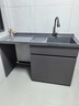 希尚可定制洗衣机柜加厚蜂窝铝切角阳台柜滚筒洗衣机伴侣石英石洗衣柜 150cm灰色右盆【白盆备注】 实拍图