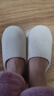 果洛菲日式家居室内春秋男女拖鞋大码防滑地板棉拖鞋冬 米色 35-37  实拍图