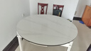 沐晨岩板餐桌实木可伸缩折叠圆餐桌椅组合现代简约小户型餐厅吃饭桌子 旗舰版4轨道全白色-雪山白岩板【皮椅】 1.35m单张餐桌 实拍图