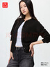 优衣库女装精纺美利奴羊毛圆领针织开衫/长袖通勤秋冬新款478331 09 黑色 S 实拍图