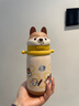 babycare儿童水杯6个月以上宝宝霸王龙不锈钢保温杯上学450ml-新旧款混发 实拍图