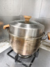 爱仕达（ASD）蒸锅304不锈钢三层家用蒸煮炖汤锅 28CM加高双层蒸笼·原木系列G1 实拍图