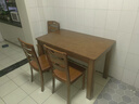 优卡吉餐桌简约实木餐桌椅组合小户型西餐台饭桌HQ-610 1.2米1+4胡桃色 实拍图