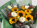艾斯维娜鲜花速递向日葵混搭花束生日礼物全国同城配送 6朵向日葵大气款 实拍图