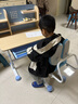 读书郎儿童学习书桌椅套装多功能可升降中小学生桌椅子写字桌家用课桌 三层高书架+手摇椅+9cm真追背蓝 实拍图