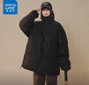 真维斯（JEANSWEST）棉服女2025新款冬季新款宽松立领加厚保暖情侣面包服棉袄外套女生 黑色 纯色 4XL 实拍图