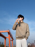 fingercroxx it男士卫衣潮流加绒宽松上衣秋冬新款半拉链休闲外套 灰豆绿 L 实拍图