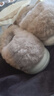 细细条（XIXITIAO）秋冬季情侣休闲毛绒家居鞋甜美蝴蝶结保暖复古棉拖鞋男女 卡其色全包款【绸带蕾丝蝴蝶结】 36-37 【标准码】 实拍图