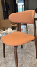 椅子餐椅全实木餐厅椅家用餐桌靠背椅网红皮凳子北欧现代酒店歺椅 胡桃色+卡其猫抓皮（自己安装） 实拍图