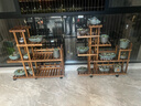 华观家居（Home Giving Furniture）可移动手推花架实木多层落地式花盆架子木质盆景阳台客厅室内多肉 经典款碳色中号带轮 实拍图