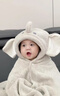 babycare婴儿浴巾暖绒洗澡巾光暖黑科技baby绒带帽斗篷-小粉象105*105cm 实拍图