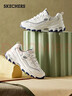 斯凯奇（Skechers）女鞋秋冬小白熊休闲鞋子厚底增高百搭运动软底老爹鞋99999863 白色/海军蓝色/WNV 38.5 实拍图
