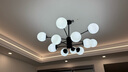 雷士（NVC）北欧现代魔豆分子客厅吊灯简约百搭餐厅吊灯卧室灯具灯饰全屋套餐 魔豆雅黑 12头分子灯【带光源】 实拍图