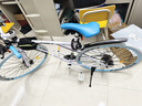 TORUI死飞自行车成年人学生上下班代步车双碟刹减震变速越野公路赛车 30高刀-白蓝色+骑行大礼包 26寸24速 实拍图